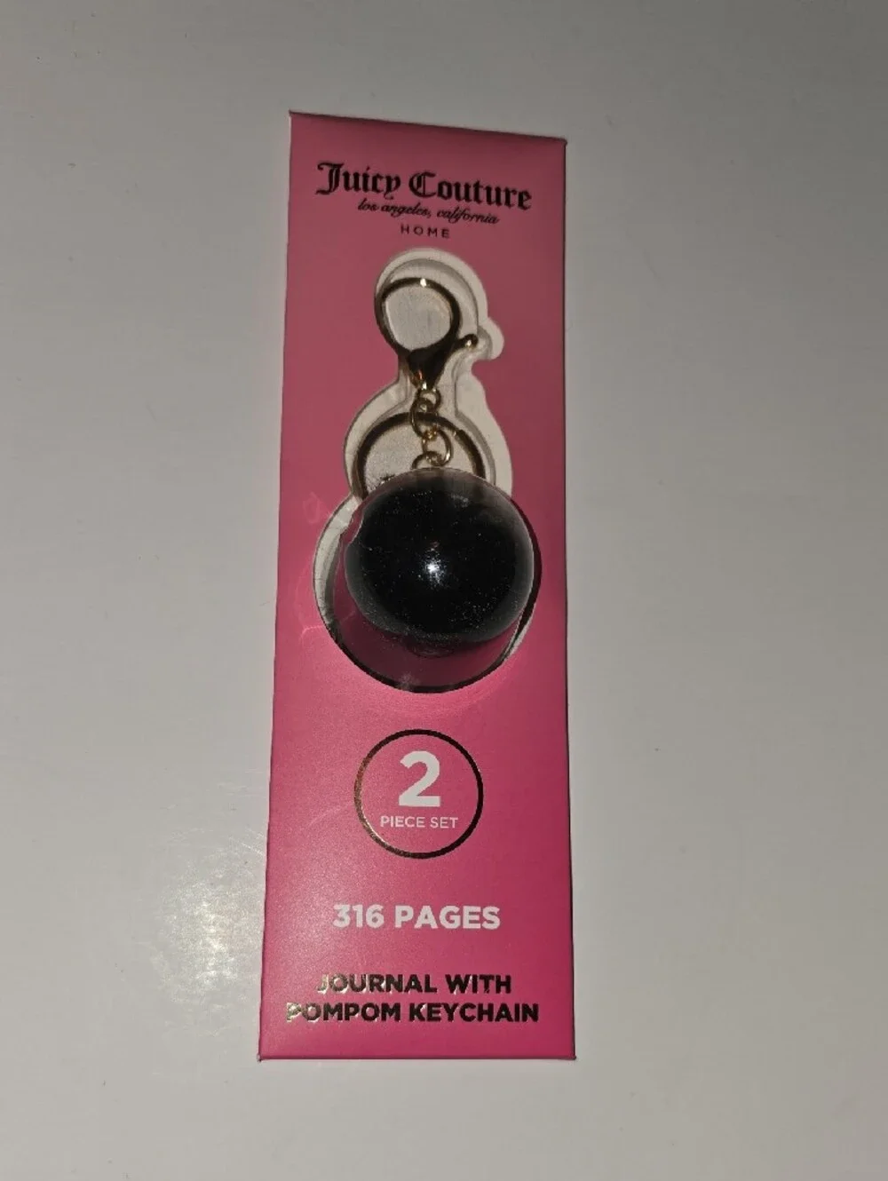Juicy Couture Pink Journal With Pom Pom Keychain